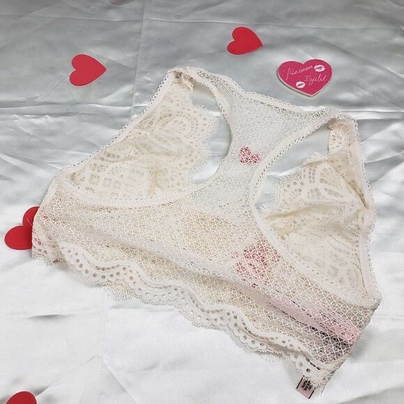 VS Dream Angels Ivory Laced Up Bralette Size Small - Picture 5 of 5